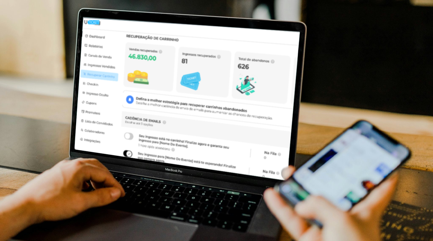 Produtor usando a plataforma Uticket