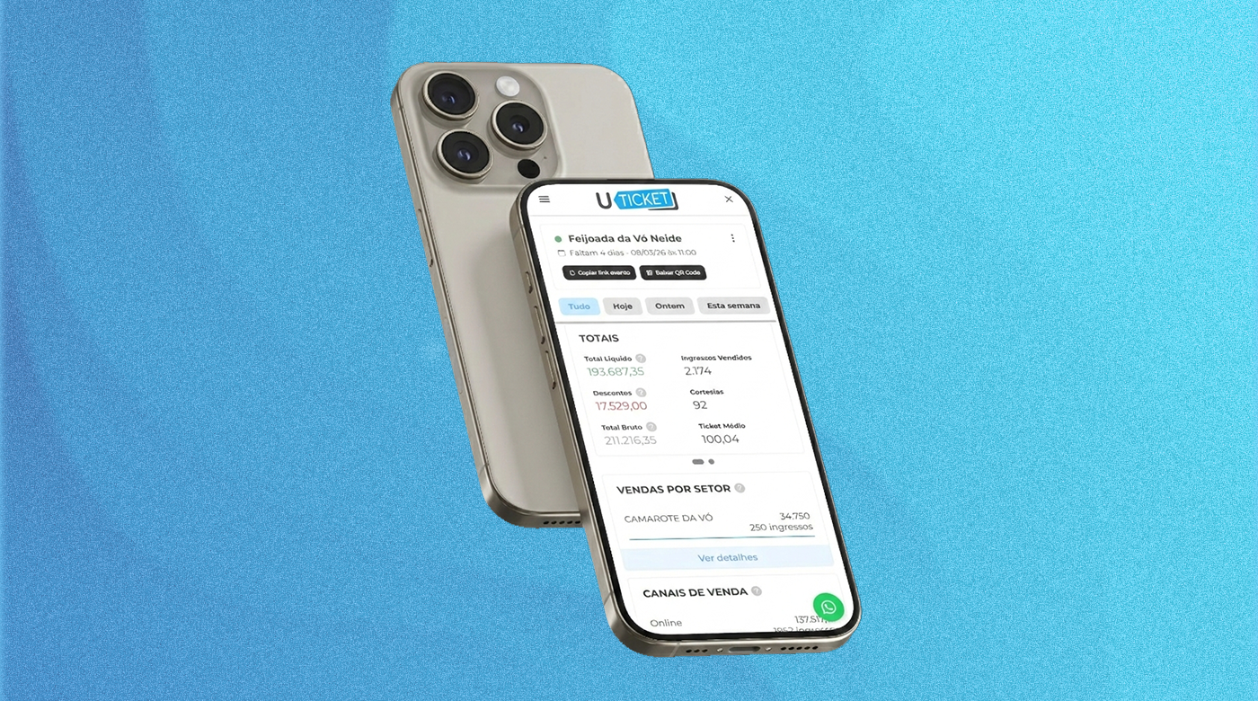 Celulare ligado na Uticket, a melhor plataforma de eventos do brasil